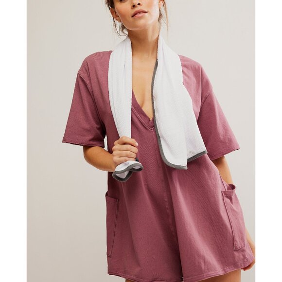 FP Movement by Free People HOT SHOT tee romper. Color Clove - Picture 4 of 10